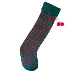 Kurt S. Adler Vintage 1981 27" "Merry Christmas" Pattern Knit Christmas Stocking